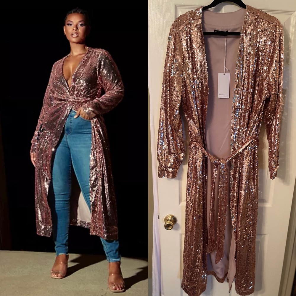 Skylar Pink Sequin Duster
